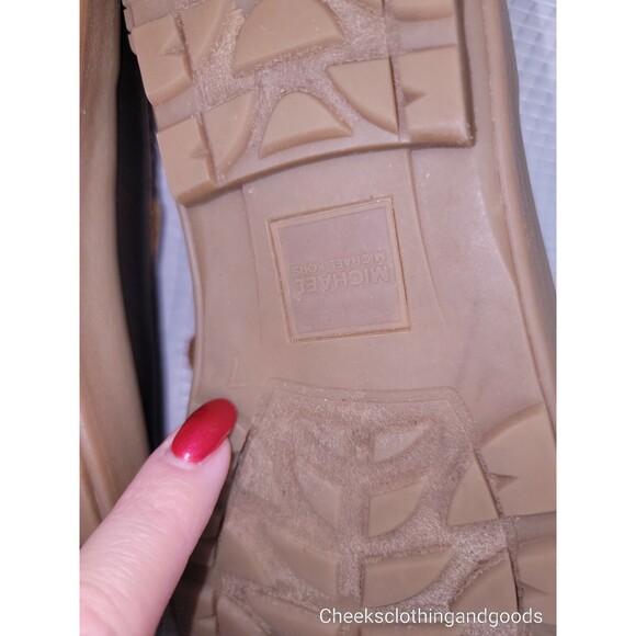 Michael Kors Hyde Signature Brown MK Logo Duck Boot Rainboots Women's size 7 - Picture 11 of 11